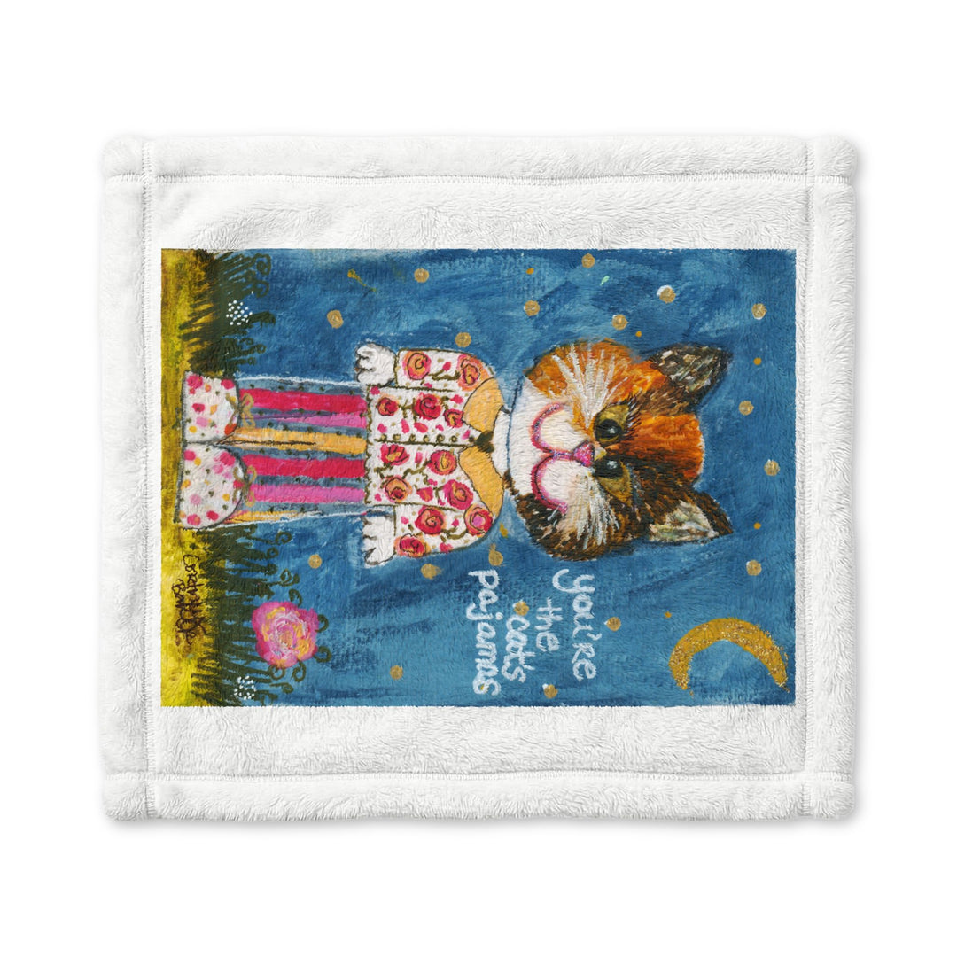 Minky Baby Lovey Blanket — Cute Kitten Night Sky Security Blanket for Newborns & Toddlers