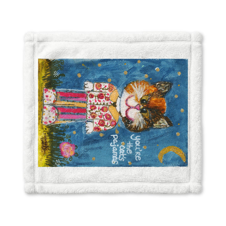 Minky Baby Lovey Blanket — Cute Kitten Night Sky Security Blanket for Newborns & Toddlers