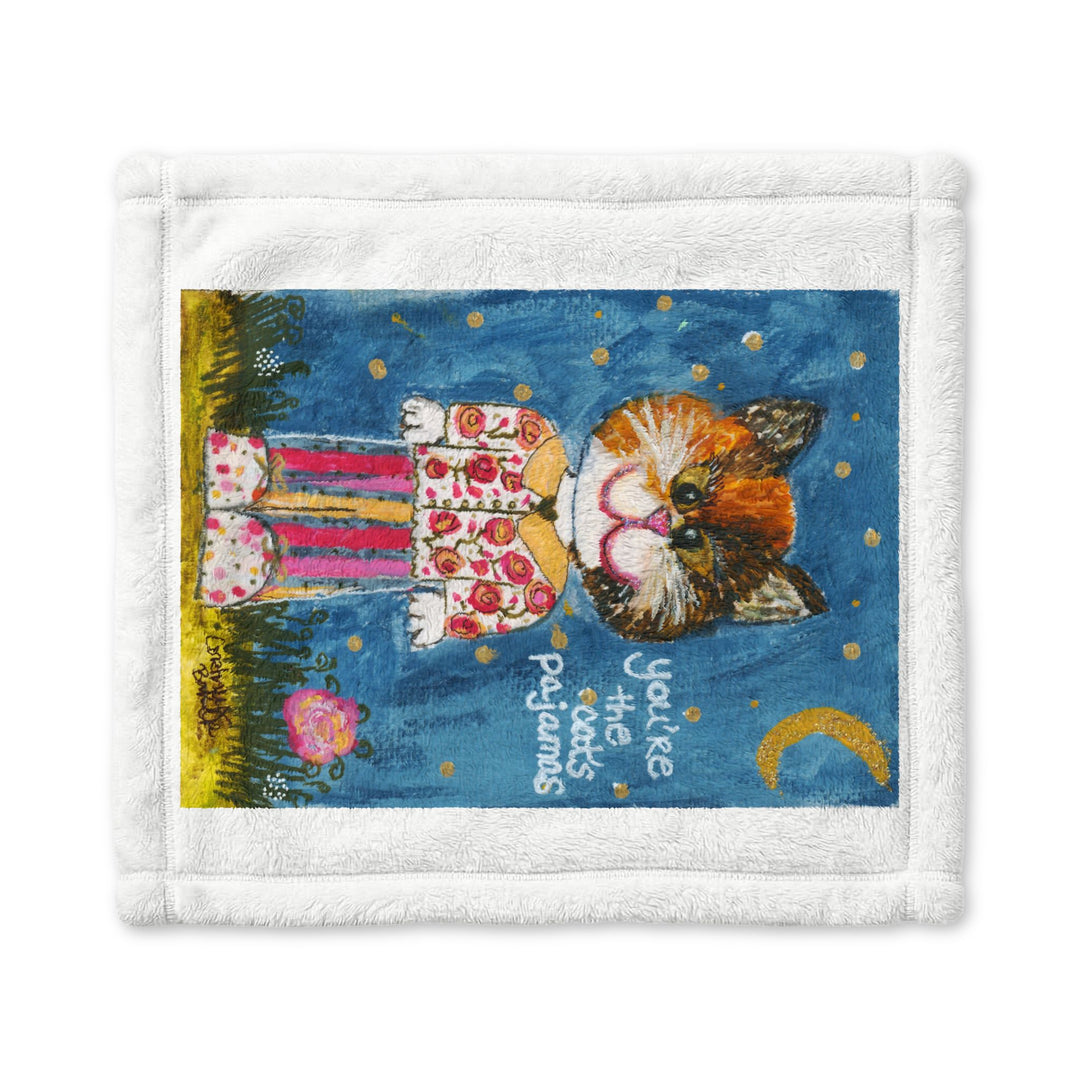 Minky Baby Lovey Blanket — Cute Kitten Night Sky Security Blanket for Newborns & Toddlers