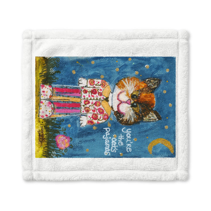 Minky Baby Lovey Blanket — Cute Kitten Night Sky Security Blanket for Newborns & Toddlers