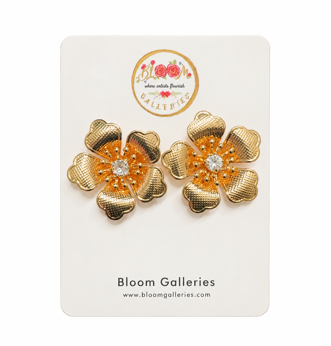 Flora stud (rose gold or gold)