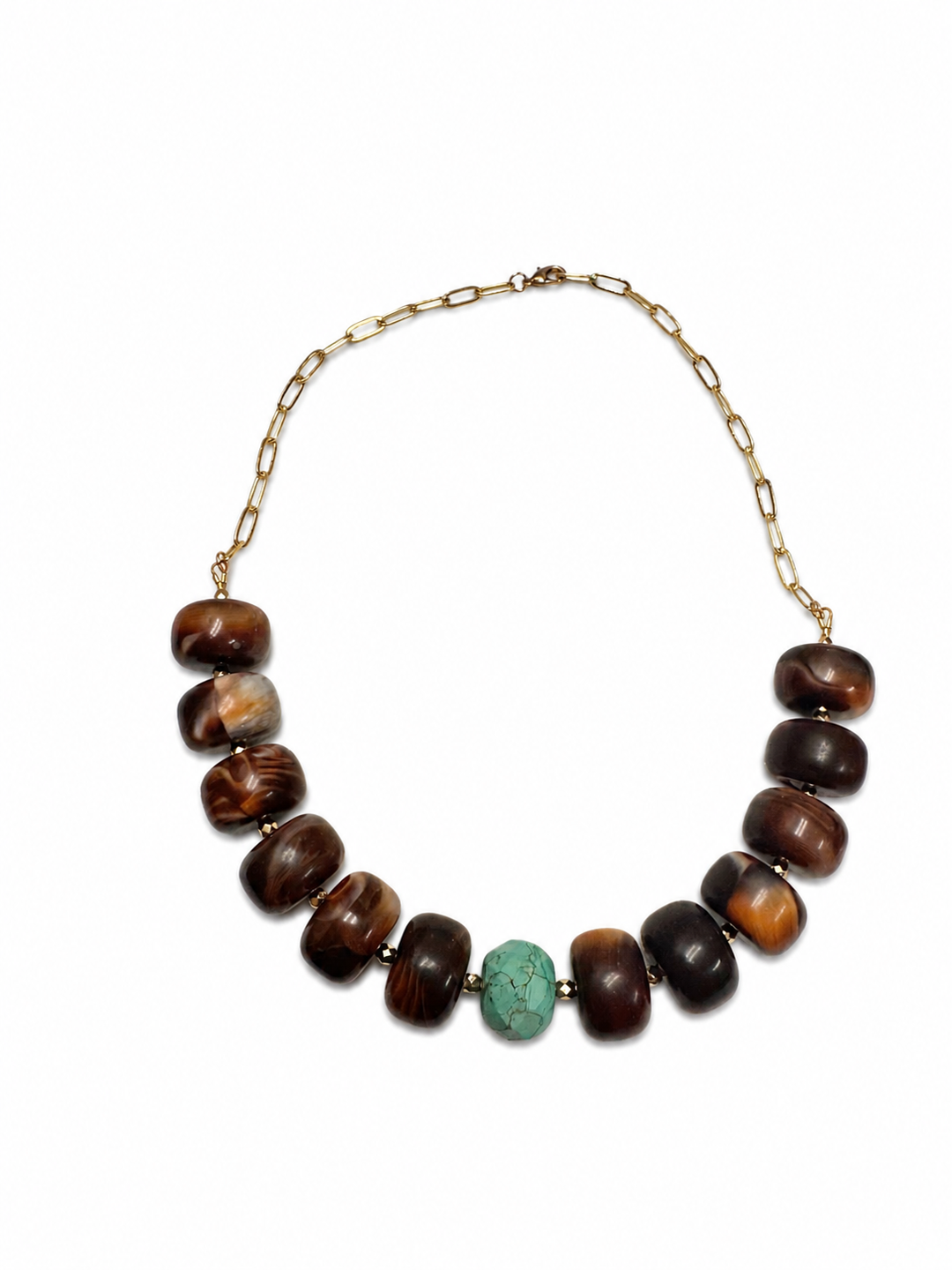 Phoebe Necklace turquoise and chartreuse