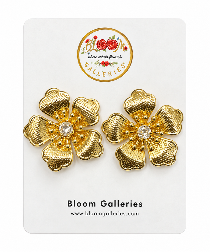 Flora stud (rose gold or gold)