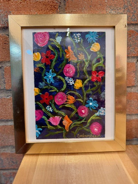 Blue Floral Framed