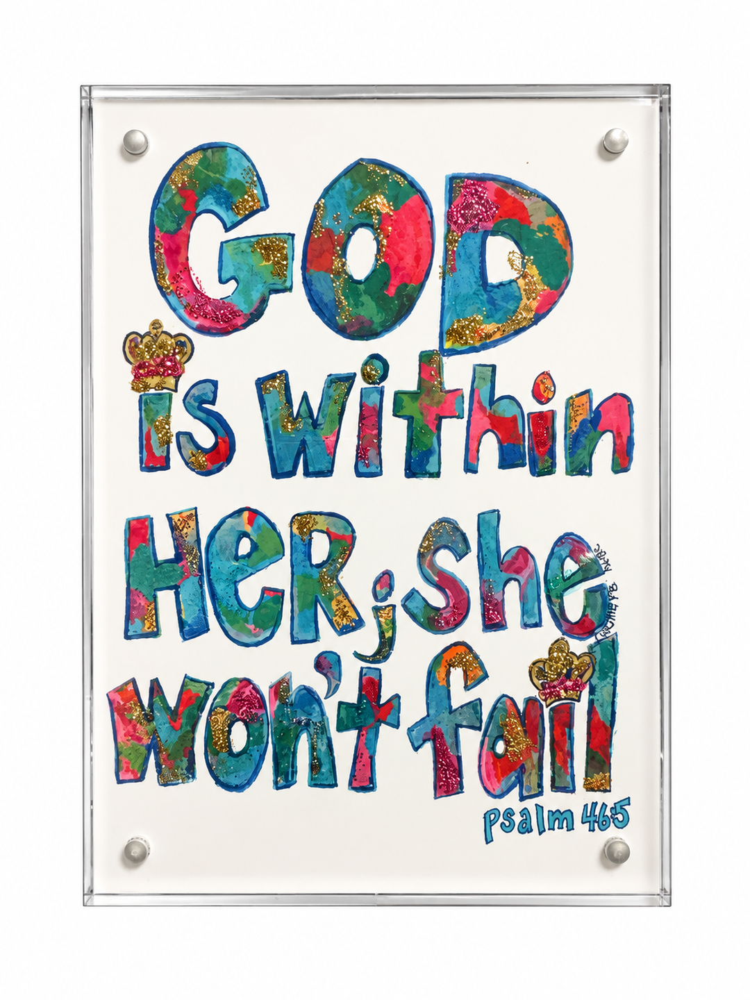 God is within her psalms 46:5 5x7 acrylic