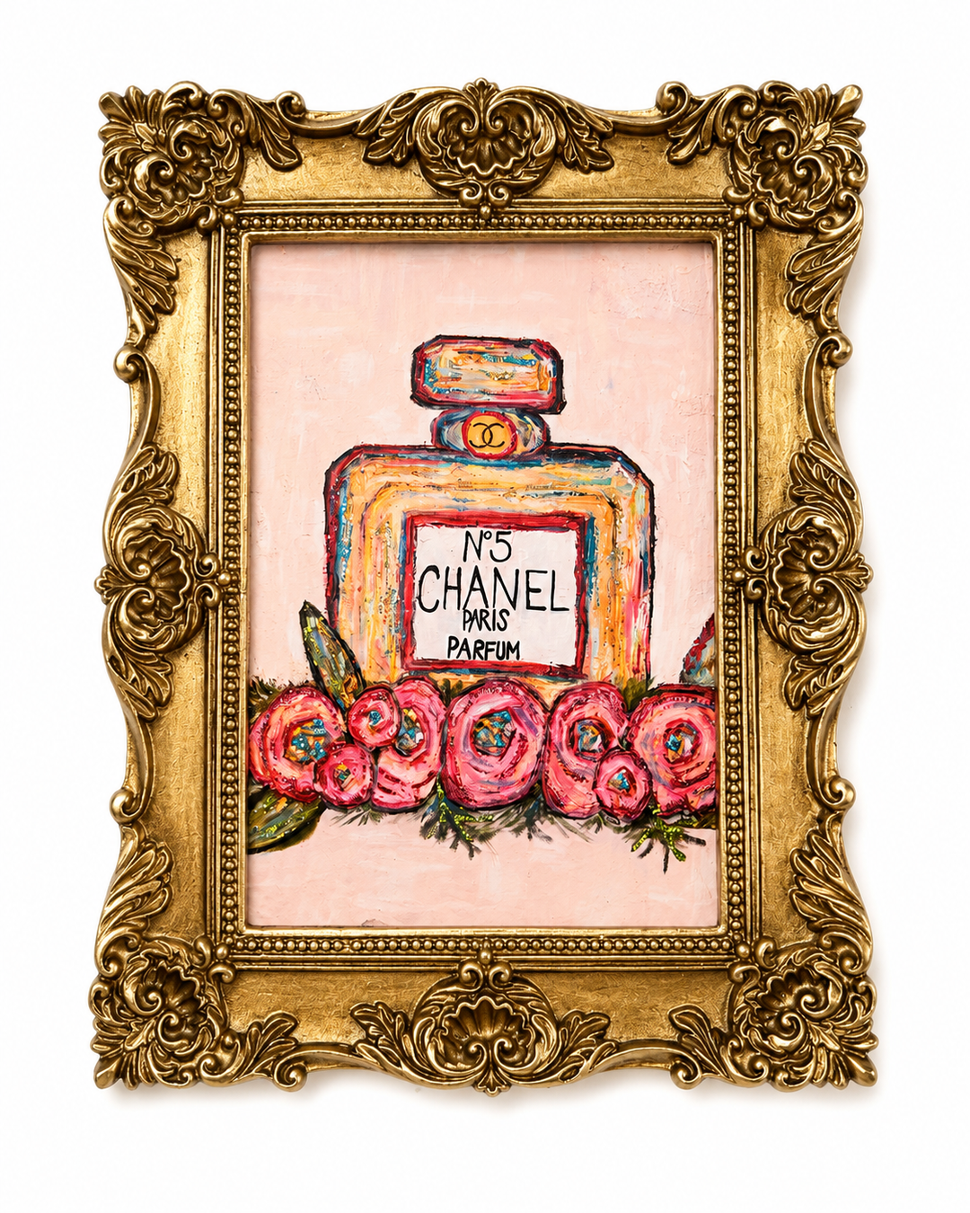 Chanel 5x7 in gold frame